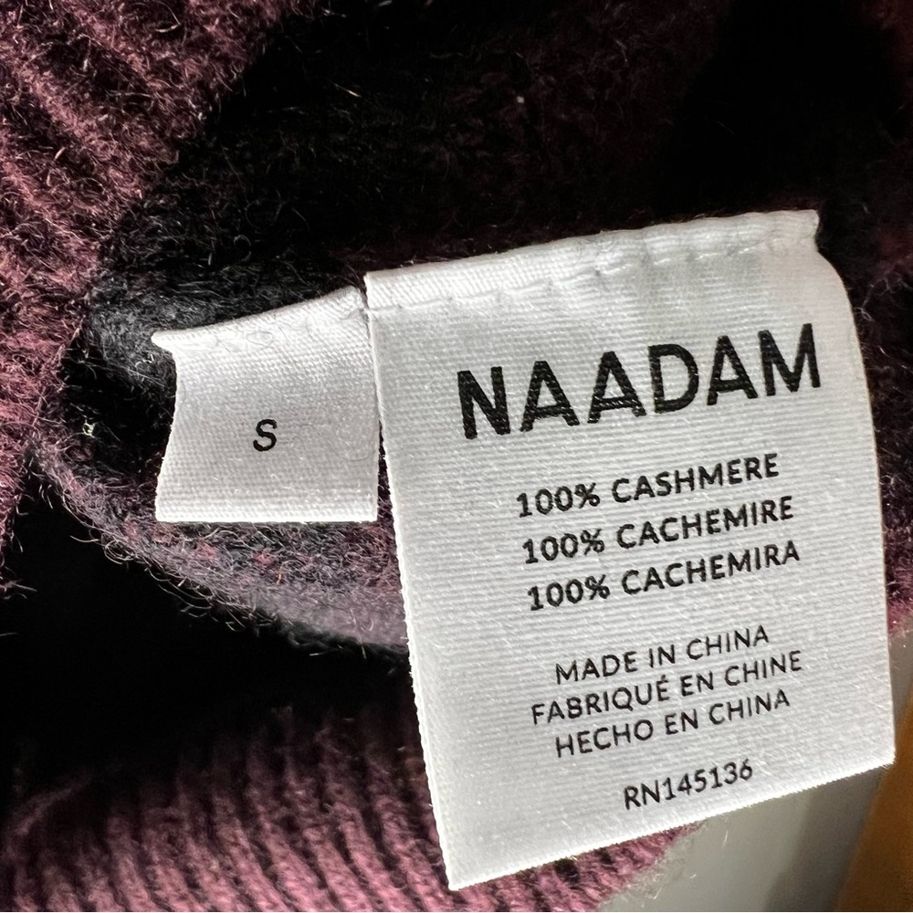 NAADAM Purple Black Tiger Print 100% Mongolian Premium Cashmere Sweater - Picture 8 of 9